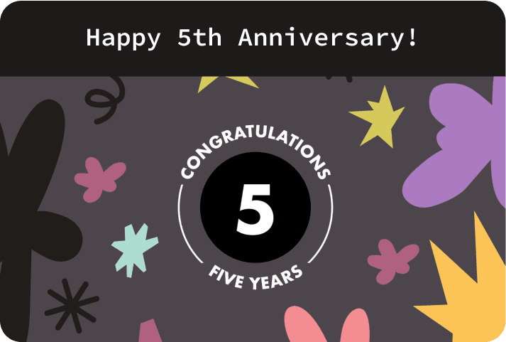 Happy 5th Anniversary! Kudoboard